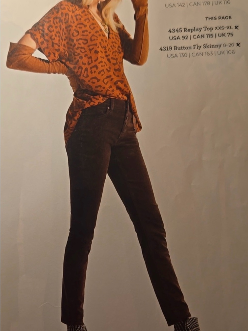 CAbi Dark Brown Button-Fly Skinny Pants size 14